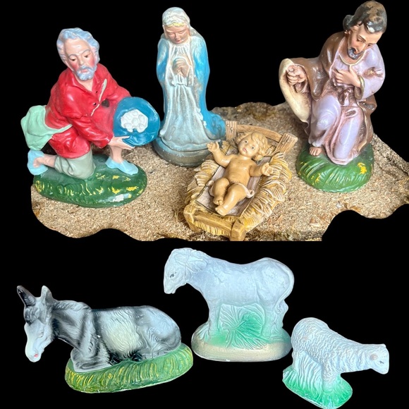Vintage Nativity Christmas Crèche Fontanini Figures Hand Painted XMAS Italian - Picture 9 of 9